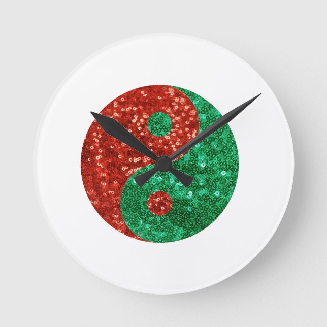 christmas yin yang round clock (Front)