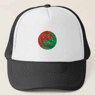 christmas yin yang trucker hat