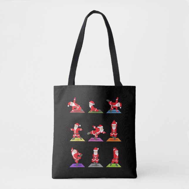 Christmas Yoga, Santa Practice Yoga Xmas, Meditati Tote Bag (Front)