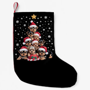 Christmas Yorkie Dogs Lover Tree Xmas Pet Animal Small Christmas Stocking