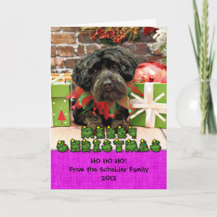 Christmas - YorkiePoo - Hannah Holiday Card