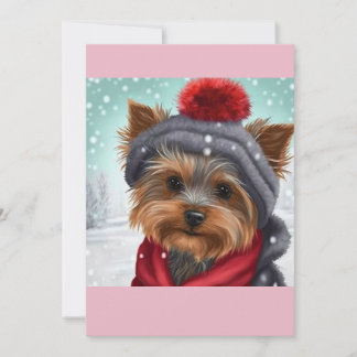 Christmas Yorkshire Terrier Gift T-Shirt Holiday Card