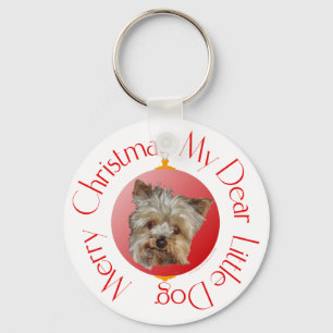 Christmas Yorkshire Terrier Key Ring