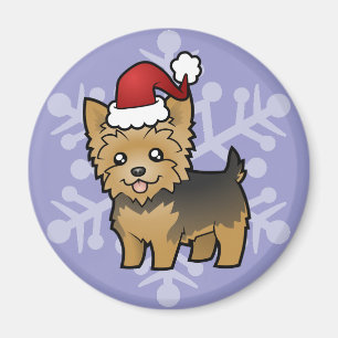 Christmas Yorkshire Terrier (short hair no bow) Magnet