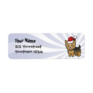 Christmas Yorkshire Terrier (short hair with bow)