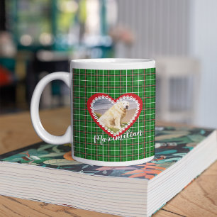 Christmas your pet photo red green coffee mug