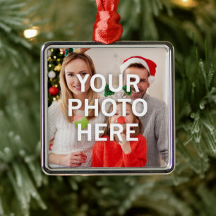 Christmas Your Photo Here Metal Tree Decoration