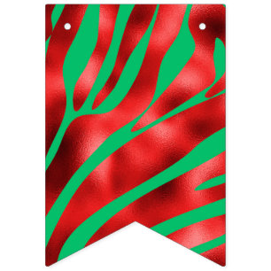 Christmas Zebra Festive Bunting