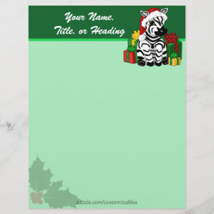 Christmas Zebra Letterhead Template