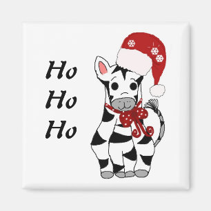 Christmas Zebra Magnet