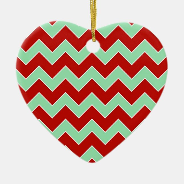 Christmas Zigzag Ceramic Tree Decoration (Front)