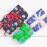Christmas Zoo Animals In Blues Wrapping Paper Sheet<br><div class="desc">This festive Christmas themed paper features adorable zoo animals celebrating Christmas on a background of different hues of blues. A perfect gift paper for a child who loves all zoo animals.</div>