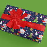 Christmas Zoo Animals In Navy Wrapping Paper<br><div class="desc">This festive Christmas themed paper features adorable zoo animals celebrating Christmas on a background in Navy blue. A perfect gift paper for a child who loves all zoo animals.</div>
