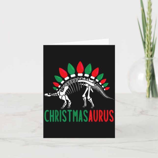Christmasaurus Cute Christmas Dinosaur Tree Rex Di Card (Front)