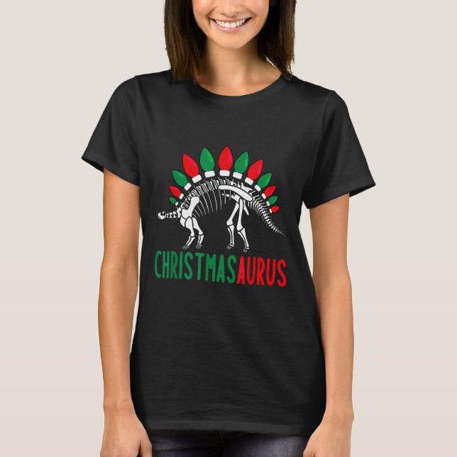 Christmasaurus Cute Christmas Dinosaur Tree Rex Di T-Shirt (Front)