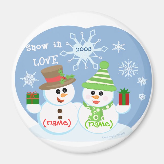 ChristmasCustom Snow Couple  Magnet (Front)