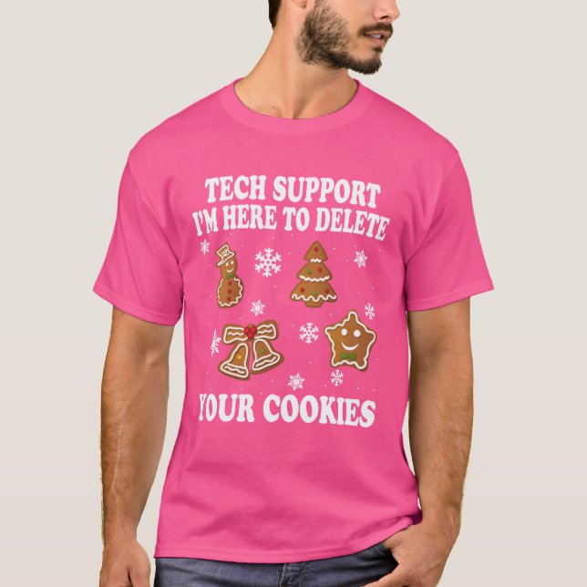 Christmasech Support Funny Computer Programmer gir T-Shirt (Front)