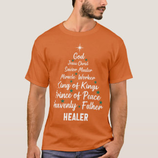 Christmasree Bible Names Of Jesus Christian Christ T-Shirt