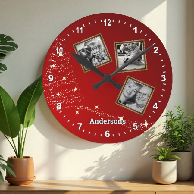 Christmass family photo Clock / personalised (Creator Uploaded)