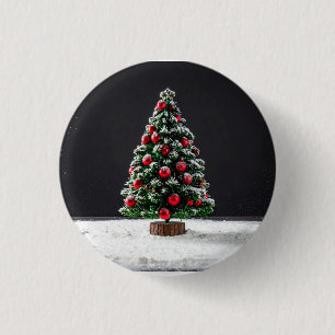 christmass tree 3 cm round badge
