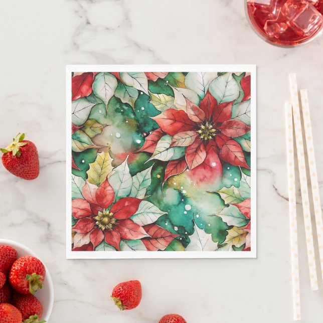 Christmassy Florals 02 Napkin (Insitu)