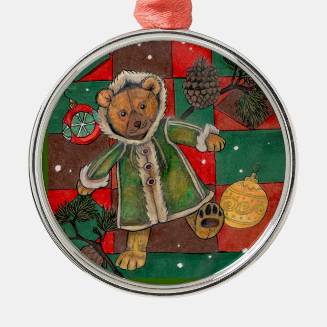 ChristmasTeddy~ tree ornament (Front)