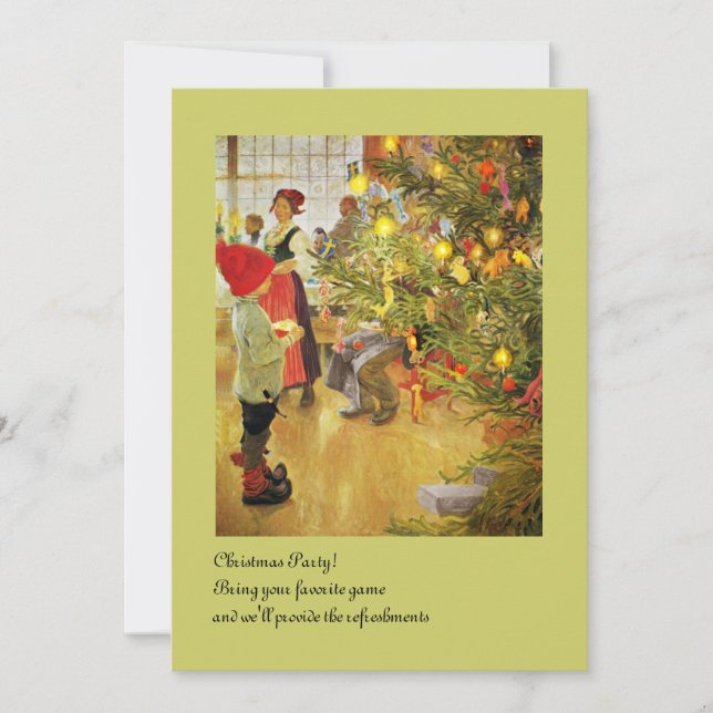 Christmastime Again little boy and Julgran Invitation (Front)