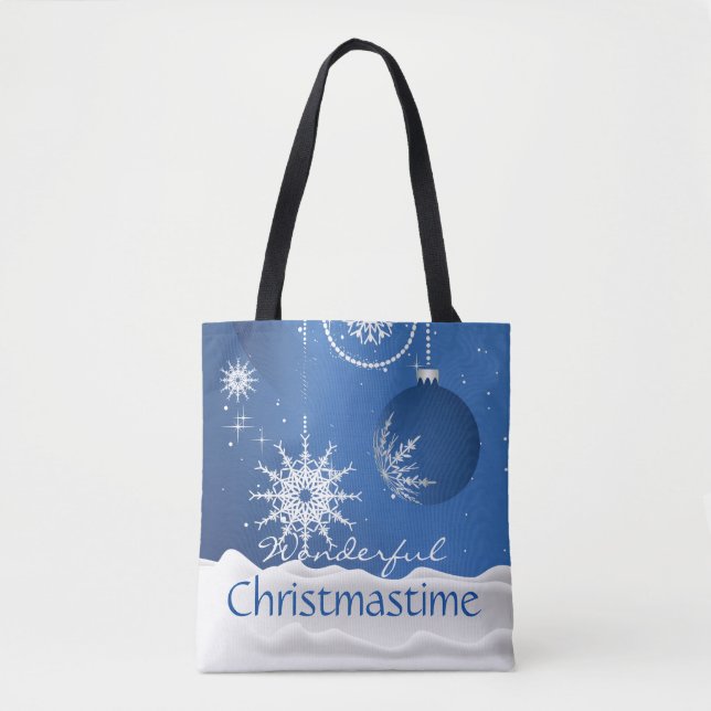 Christmastime Snowflake Ornaments Tote Bag         (Front)