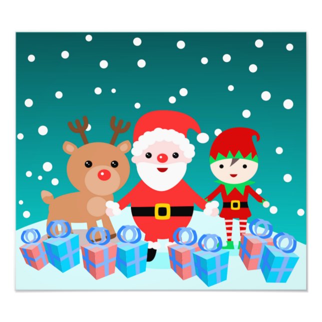 CHRISTMASTIME WITH SANTA AND HIS FRIENDS PHOTO PRINT (Front)