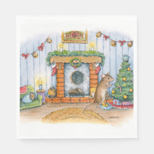 Christmouse napkins art by Alissa Hansen