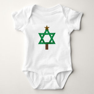 christmukkah christmas tree baby bodysuit