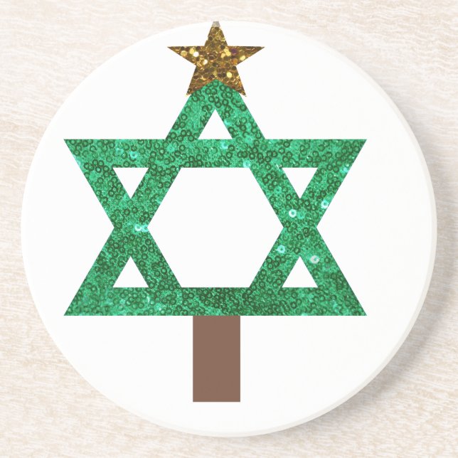 christmukkah christmas tree coaster (Front)