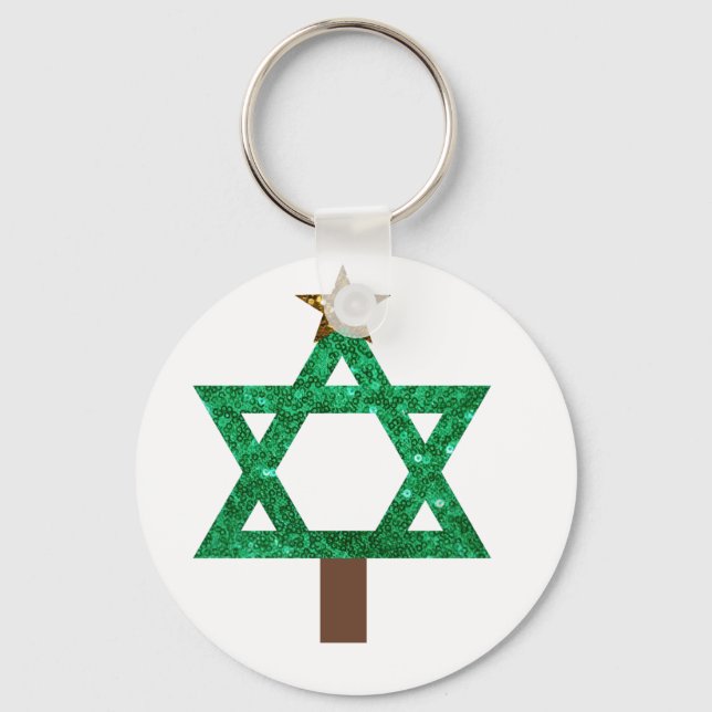 christmukkah christmas tree key ring (Front)