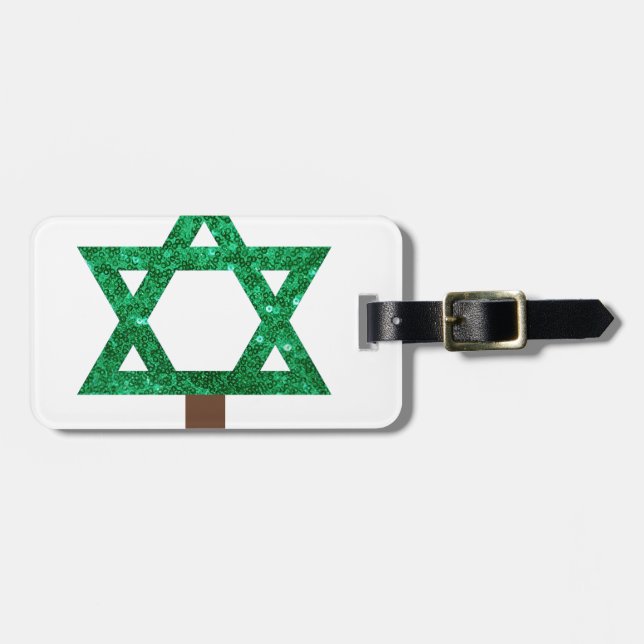 christmukkah christmas tree luggage tag (Front Horizontal)