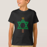 christmukkah christmas tree T-Shirt<br><div class="desc">christmukkah, hanukkah, , "star of david", chanukka, christmukka chanukkah , "ugly christmas", hannukah, channukah, hanukka , "christmas tree", christmas, xmas, sequin, green gold, glitter, glittery, glittering white blank custom customise customised personalised funny jewish jew hebrew holidays</div>