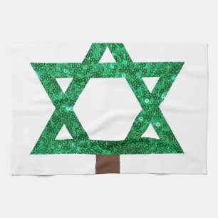 christmukkah christmas tree tea towel