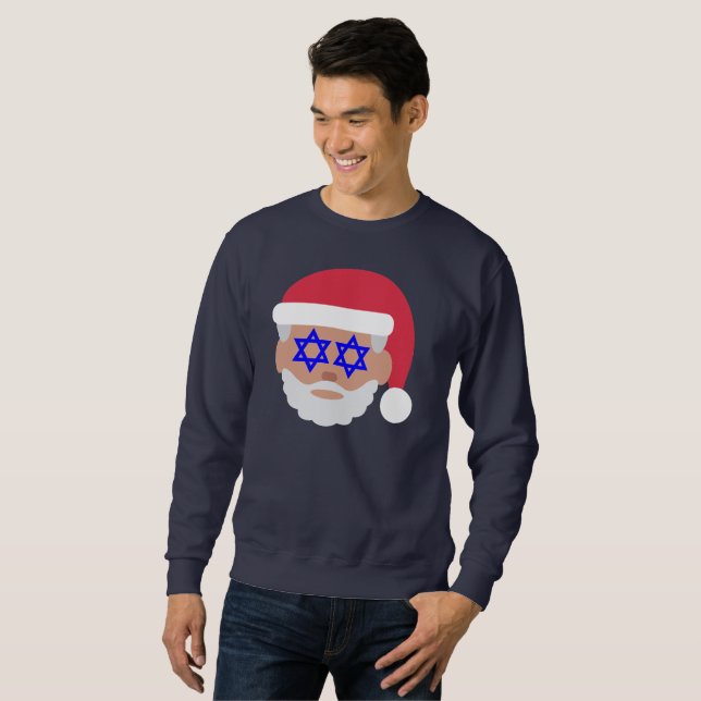 christmukkah santa claus emoji mens sweatshirt (Front Full)
