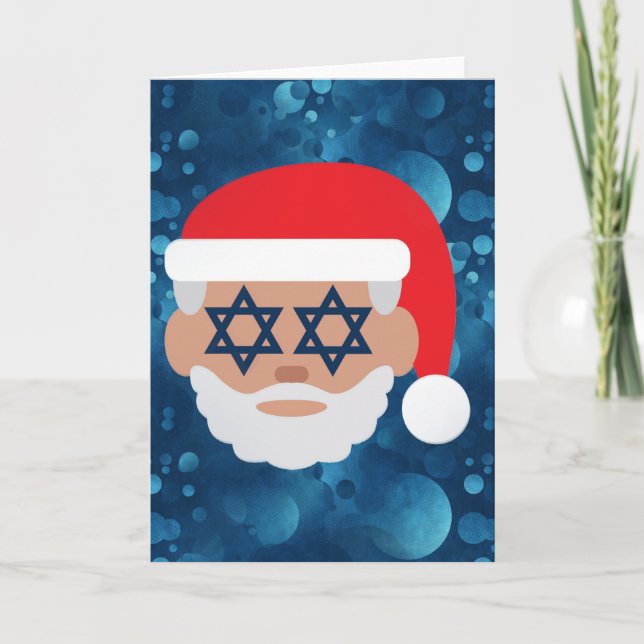 christmukkah santa emoji holiday card (Front)