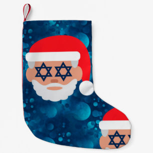 christmukkah santa emoji small christmas stocking
