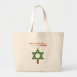 CHRISTMUKKAH TREE LARGE TOTE BAG<br><div class="desc">Holiday Humour T-shirts and Apparel Funny Holiday Gear: T-shirts,  Hoodies,  Stickers,  Buttons,  and gifts.</div>