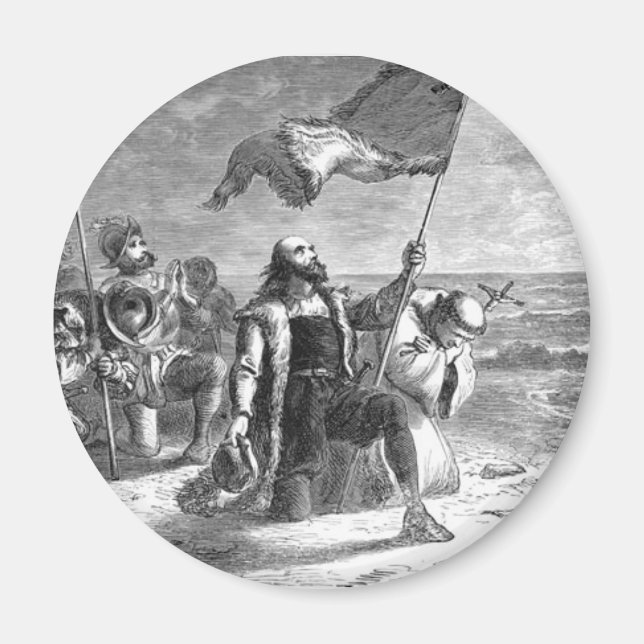 Christopher-Columbus Landing Magnet (Front)