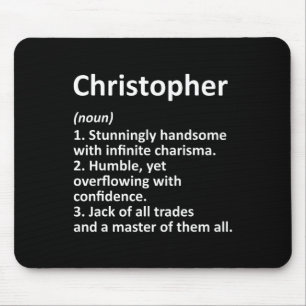 Christopher Definition Personalized Name Funny Bir Mouse Pad
