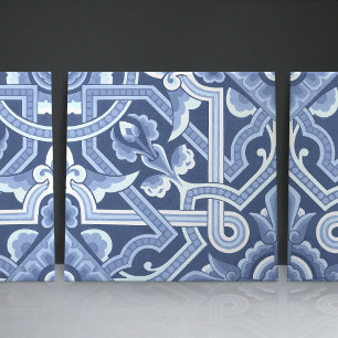 Christopher Dresser's Delft Blue Floral Pattern Tile