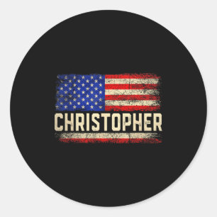 Christopher First Name Shirt Christopher Name Amer Classic Round Sticker