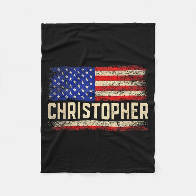 Christopher First Name Shirt Christopher Name Amer Fleece Blanket (Front)