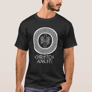 Christos Anesti Cross Jesus Egg Orthodox Greek Eas T-Shirt
