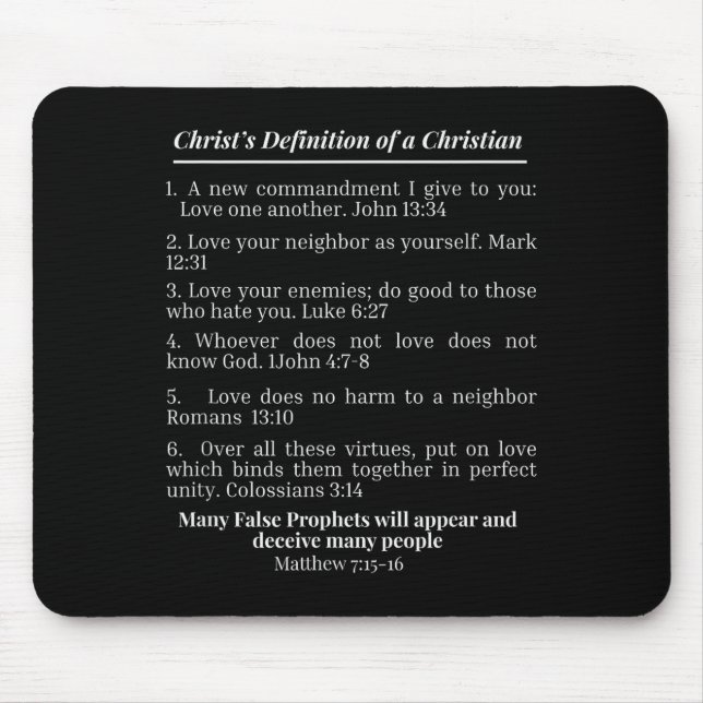 Christs Definition Of A Christian Bible Verse Evan Mouse Pad (Front)