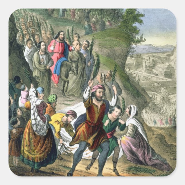 Christ's Triumphal Entry into Jerusalem, from a bi Square Sticker (Front)