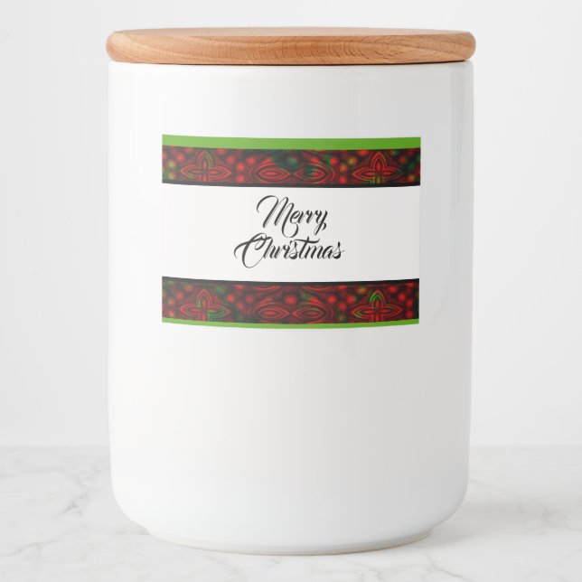 Chritmas Faux Foil Design 2 Food Label (Front)