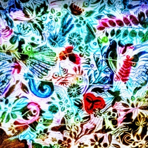 "Chroma Flora" 16x16  Cushion